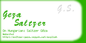 geza saltzer business card