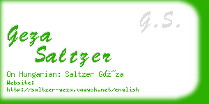 geza saltzer business card